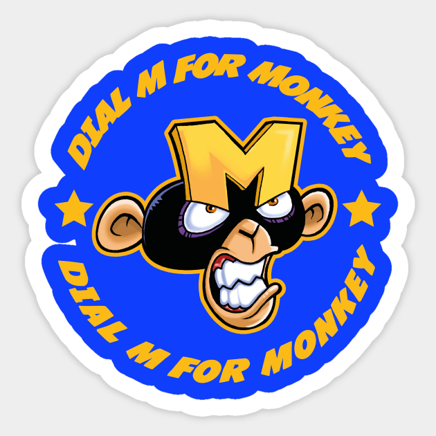 DIAL M FOR MONKEY Sticker by mauchofett